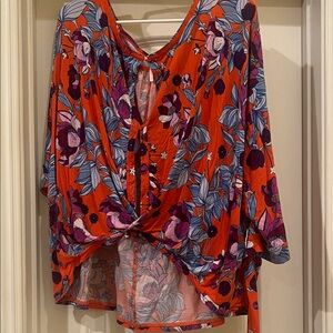 Free People Women's Top - Orange and Purple